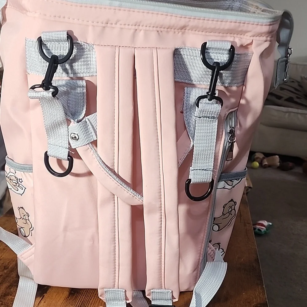 FIRM PRICE Diaper Bag Pink with Bear Print
